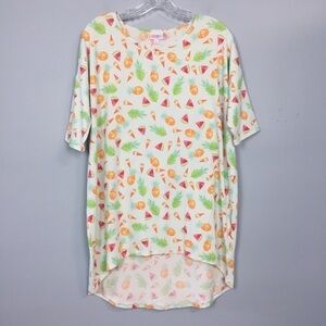 𝅺lularoe Summer Fruit Irma Oversized High Low Tunic